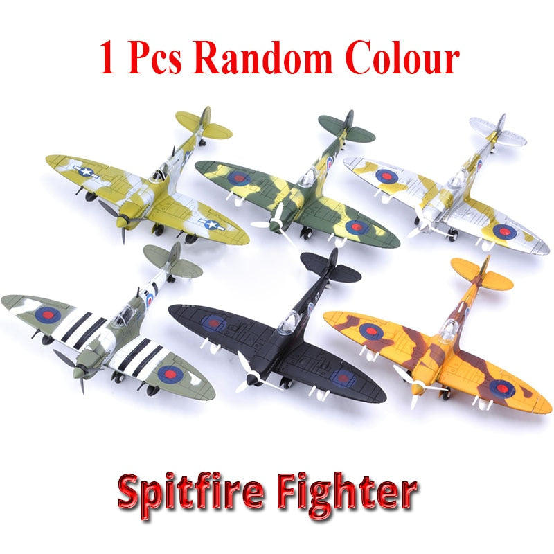 20*18CM Assemble Fighter Model Toys Building Tool Sets Combat Aircraft Diecast War-Ii BF-109 Hurricane Spitfire Pirate Military