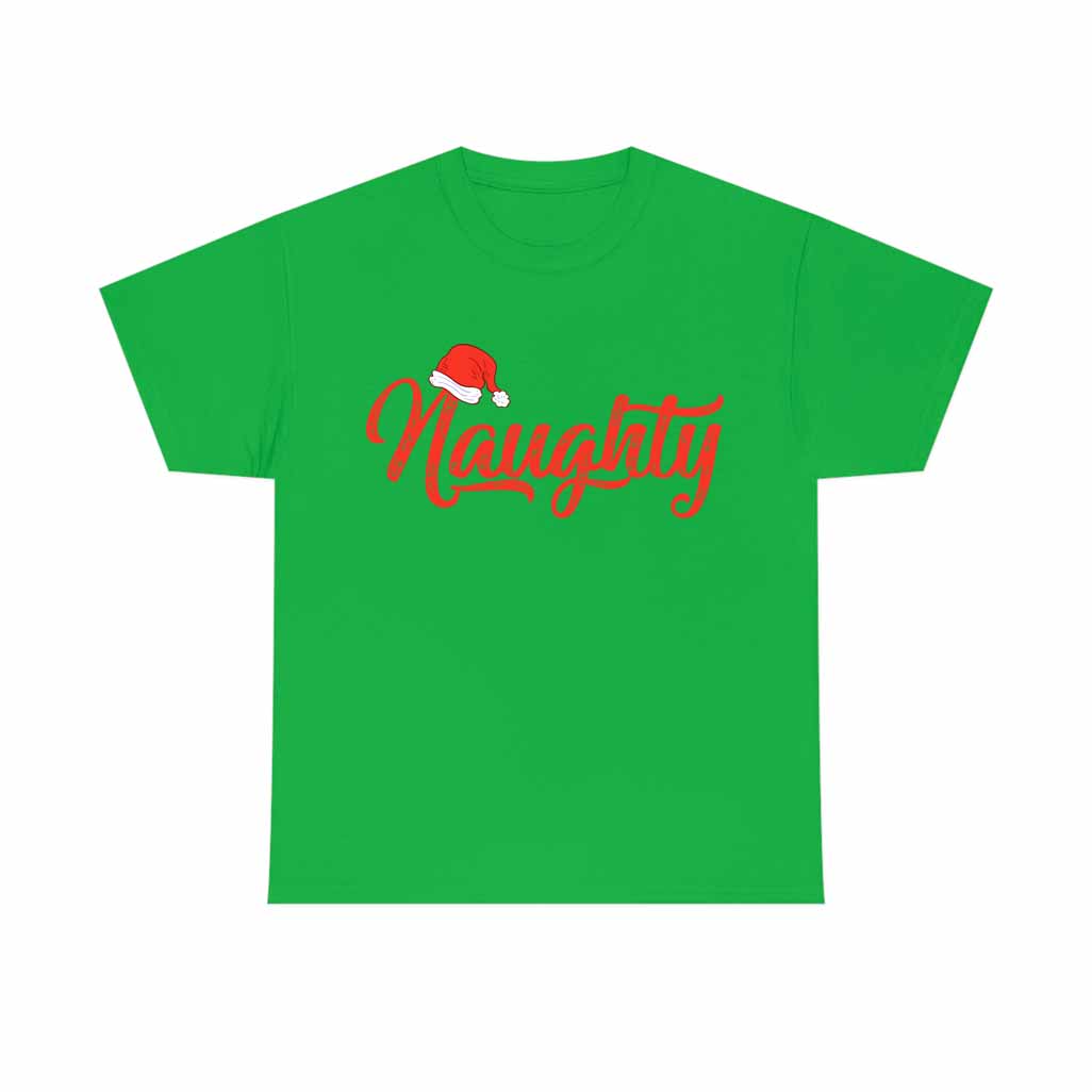 Naughty With Christmas Hat Tshirt