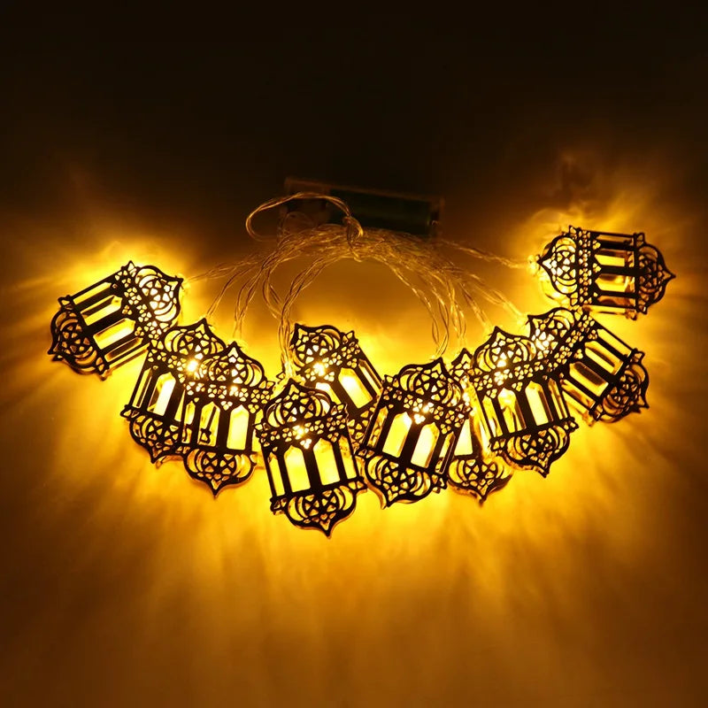 1.6M Moon Star Led Light String Eid Mubarak Decor Ramadan Decor for Home Muslim Islamic Decor Hajj Ramadan Kareem Eid Al Adha