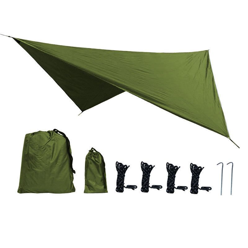 Rhombus Waterproof Tarp Tent Shade Outdoor Camping Hammock Rain Fly UV Garden Awning Canopy Sunshade Ultralight 360x290cm