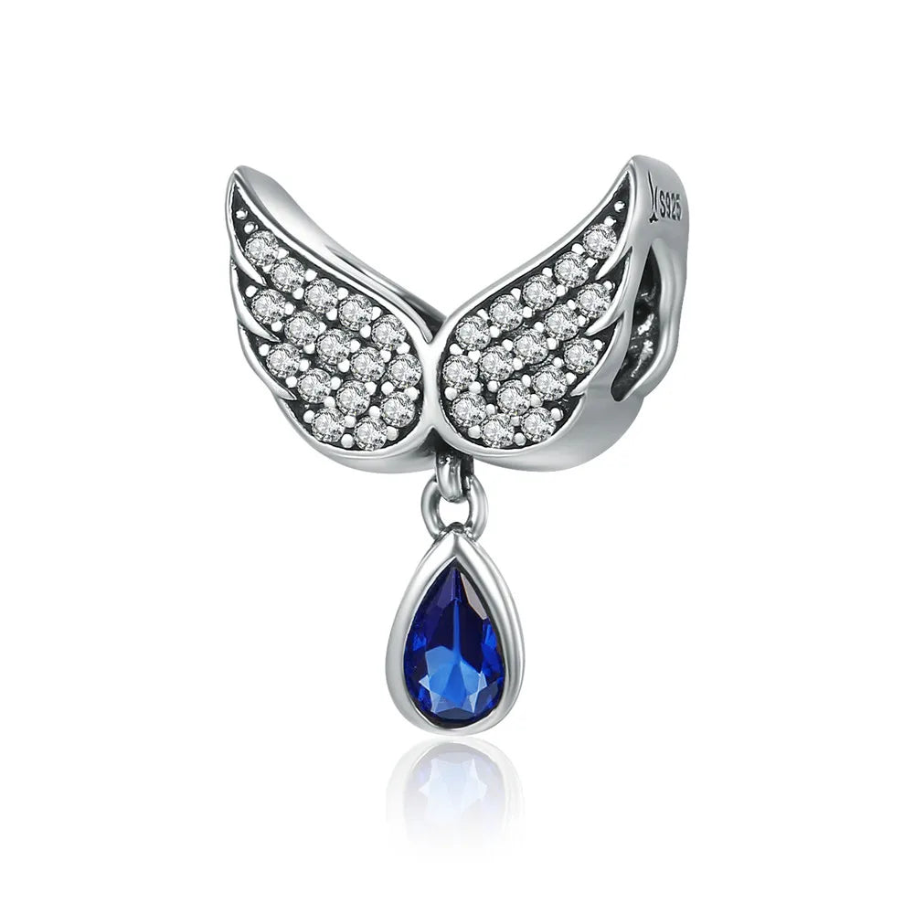 WOSTU 925 Sterling Silver Bee Dreamcatcher Wings Bead Charm Pendant Fit Original Bracelet Bangle Women DIY Fine Jewelry