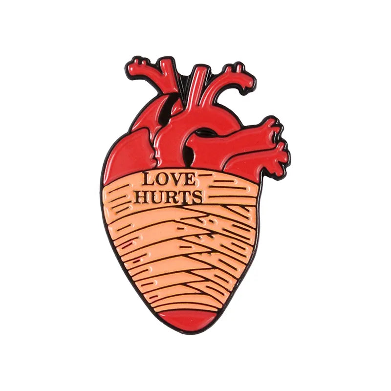 19style Anatomical Heart Enamel Pins Medical Anatomy Brooch Heart Neurology Pins for Doctor and Nurse Lapel Pin Bags Badge