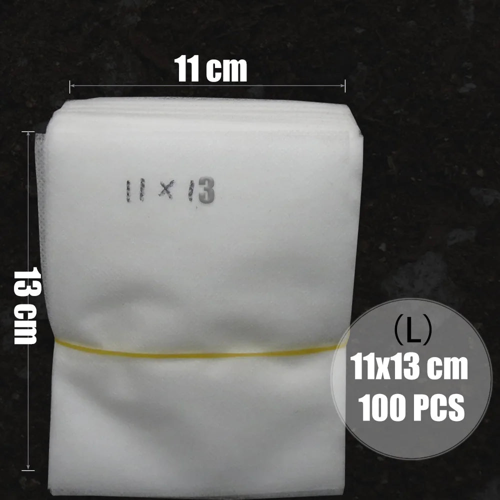 MUCIAKIE 100PCS Flat Fabric Nursery Grow Bags Biodegradable Growing Bags Eco-Friendly Ventilate Plant Root Protection Bags