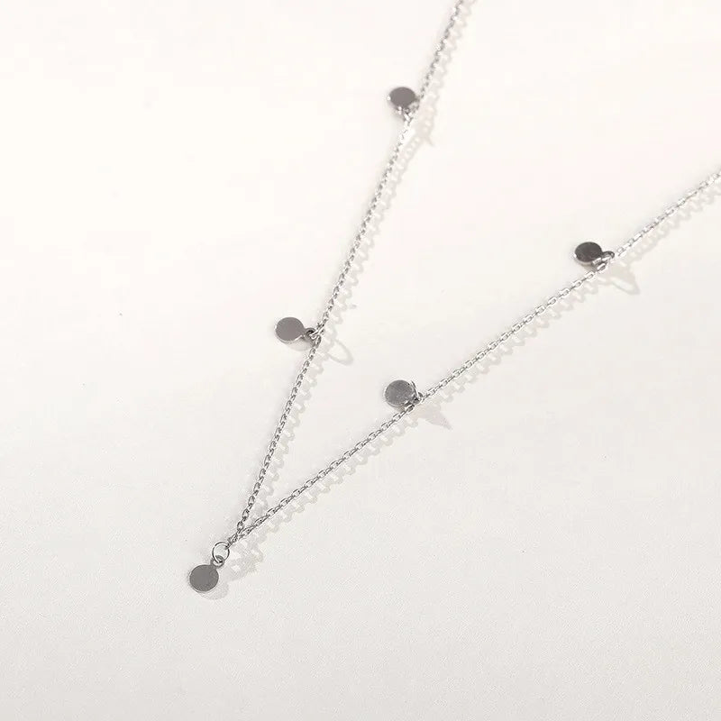 INZATT Real 925 Sterling Silver Geometric Round Choker Necklace for Fashion Women Minimalist Fine Jewelry Cute Accessories 2019