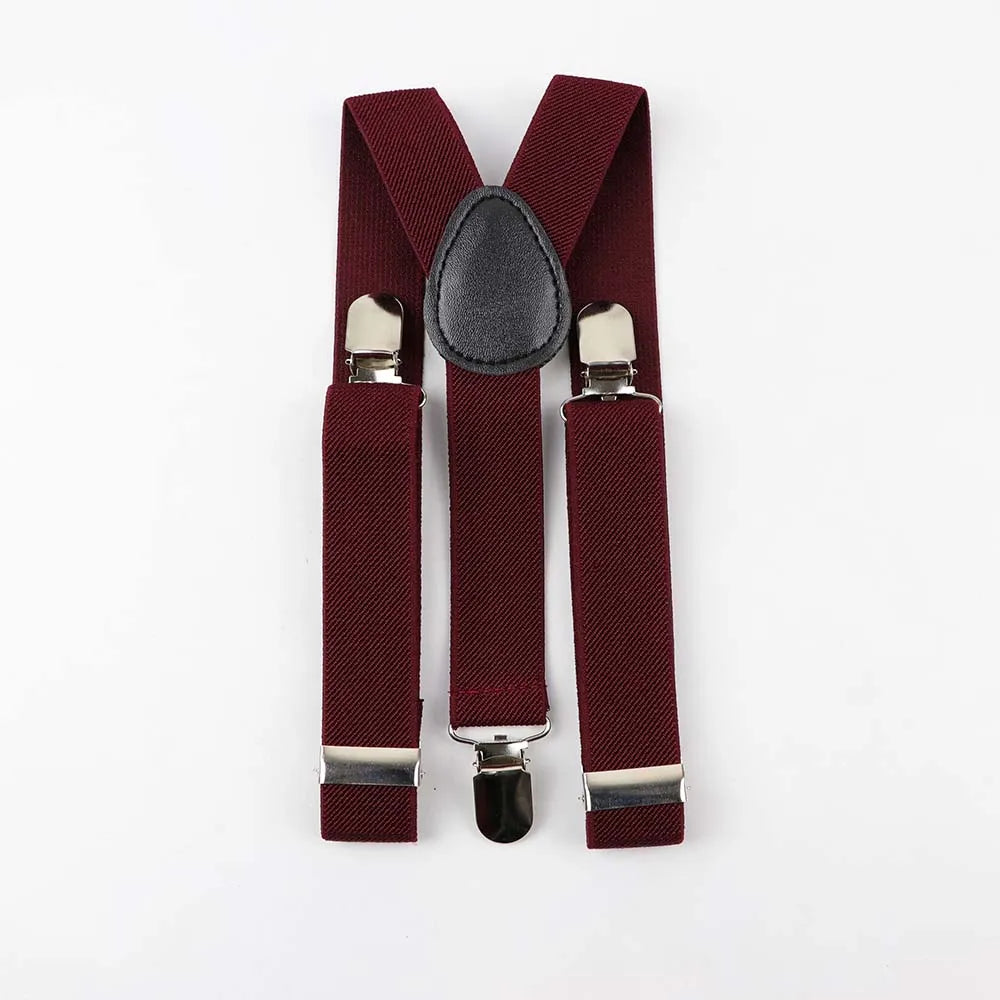 Solid Color Children Belt Baby Boys Suspenders Polyester Y-Back Braces Adjustable Elastic Kids