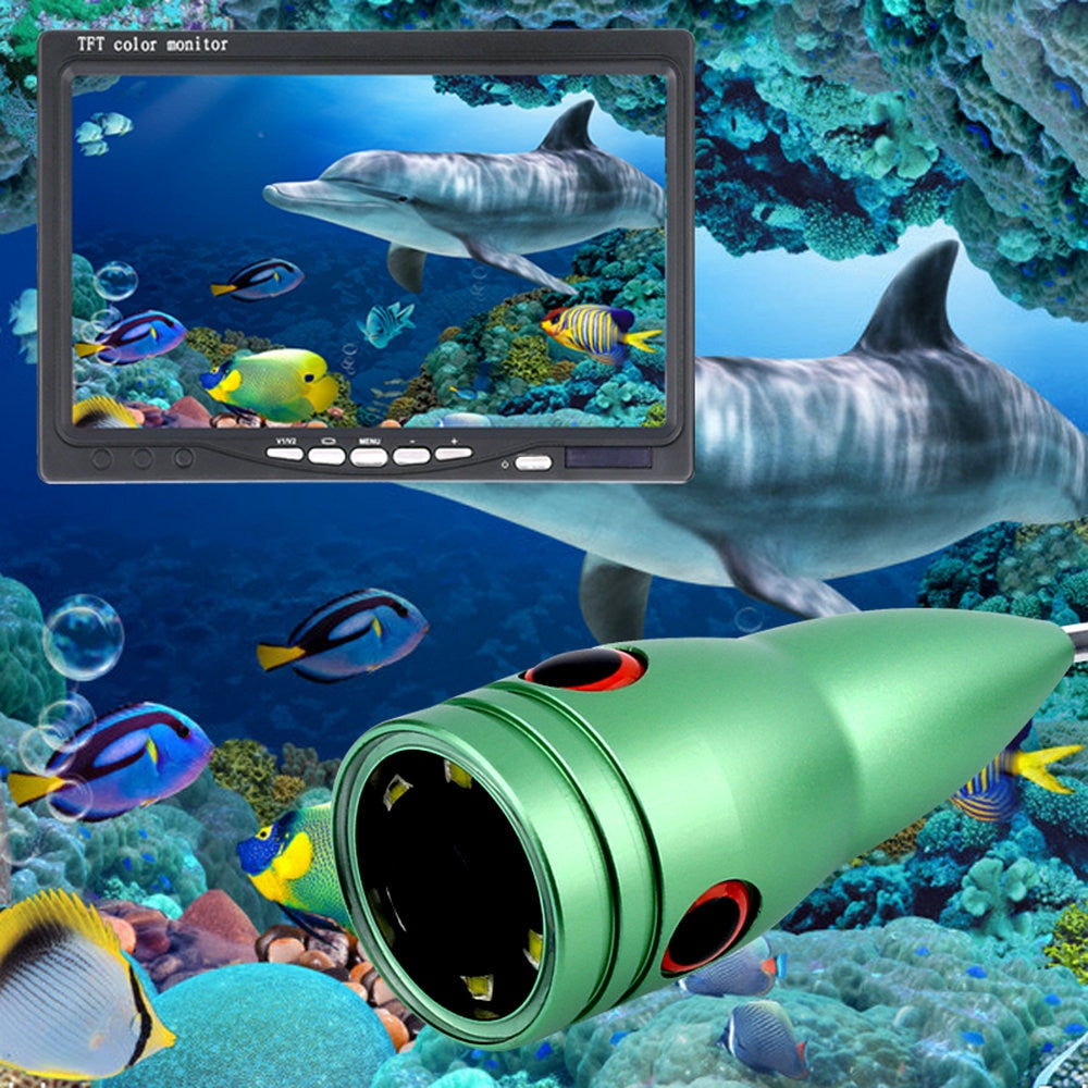 GAMWATER 1000tvl Underwater Fishing Cable+ Camera With 6PCS 1W LED Infrared Lamp Lights