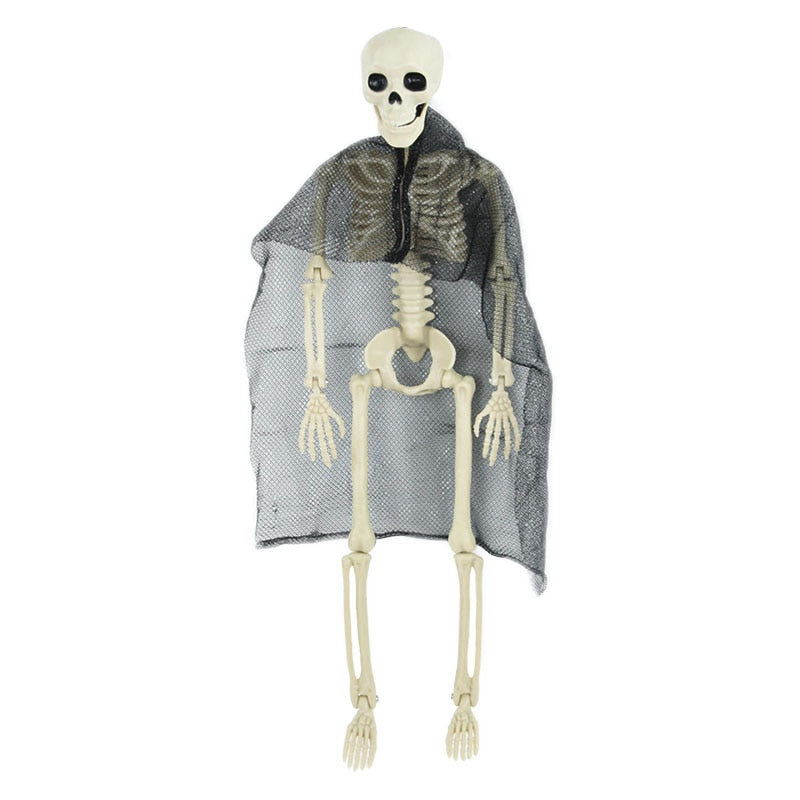 Halloween Movable Skeleton Fake Human Skull Bones Halloween Party Home Bar Decorations Haunted House Horror Props Ornament Toys