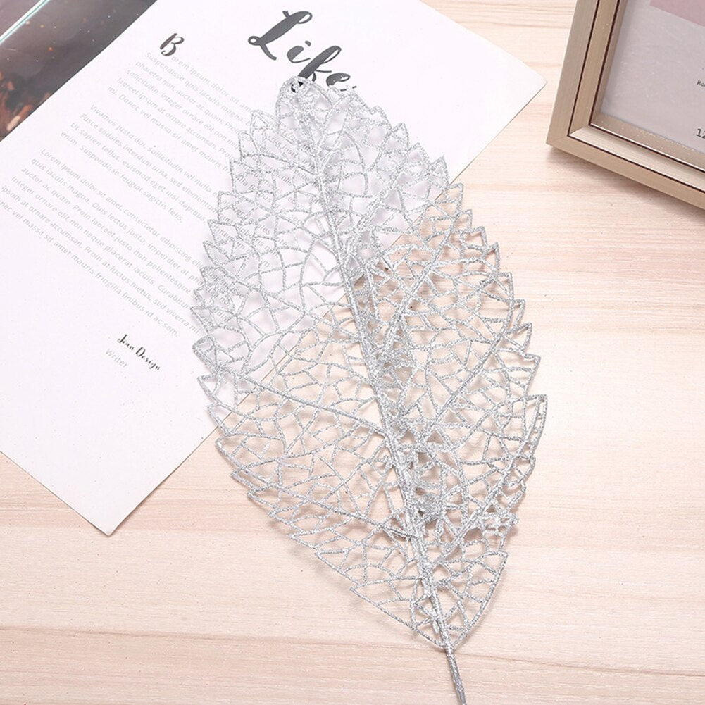 DIY Xmas Tree Garland Hanging Decor Christmas Tree Decor Christmas Hollow Christmas Glitter Tree Branches Simulated Leaves