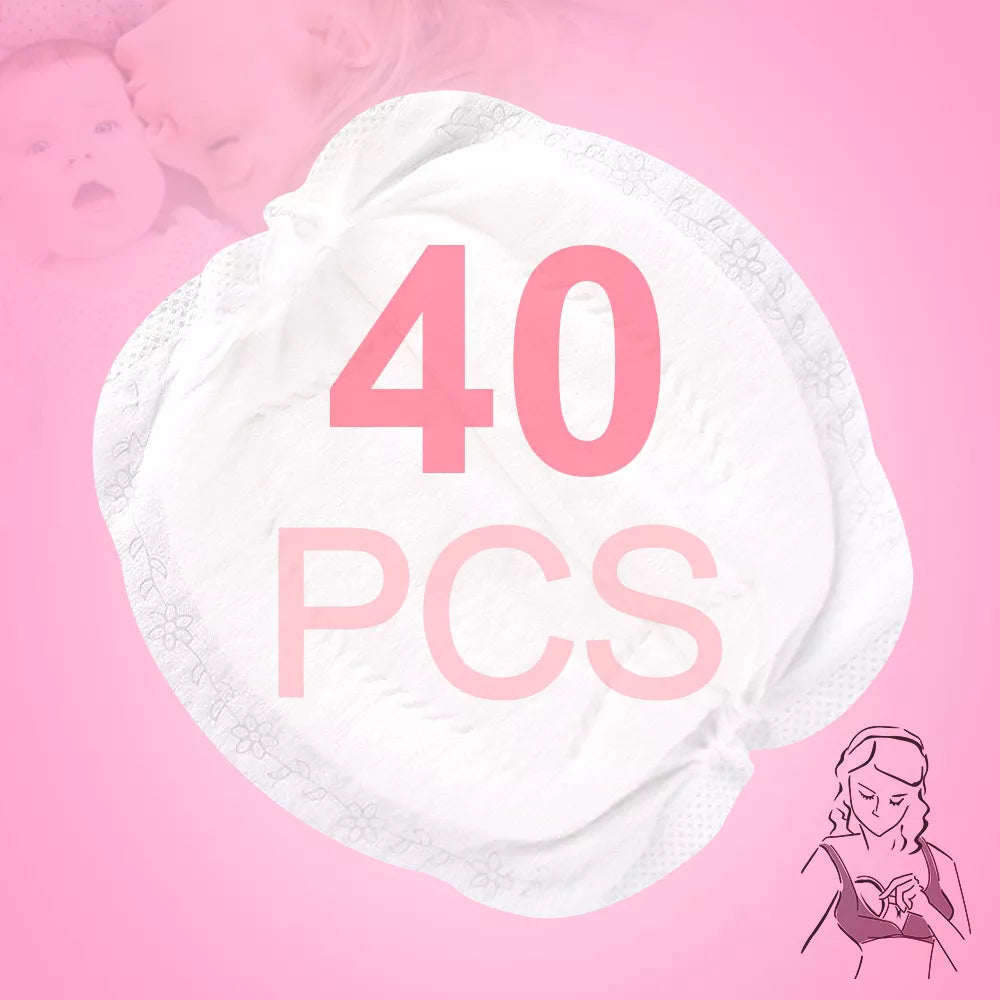 SLAIXIU 40 Pieces Breast Pads Nursing Pads Disposable Breast Pads Breastfeeding Accessories Ultra-Thin Dry Soft