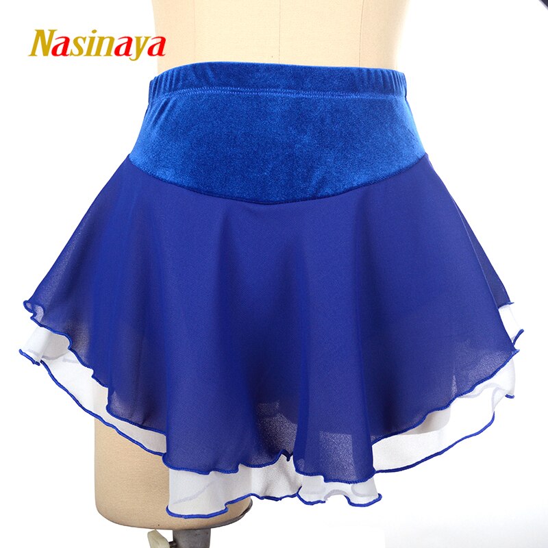 Women Girls Ice Skating Skirt Figure Skating Solid Color Short Skirt