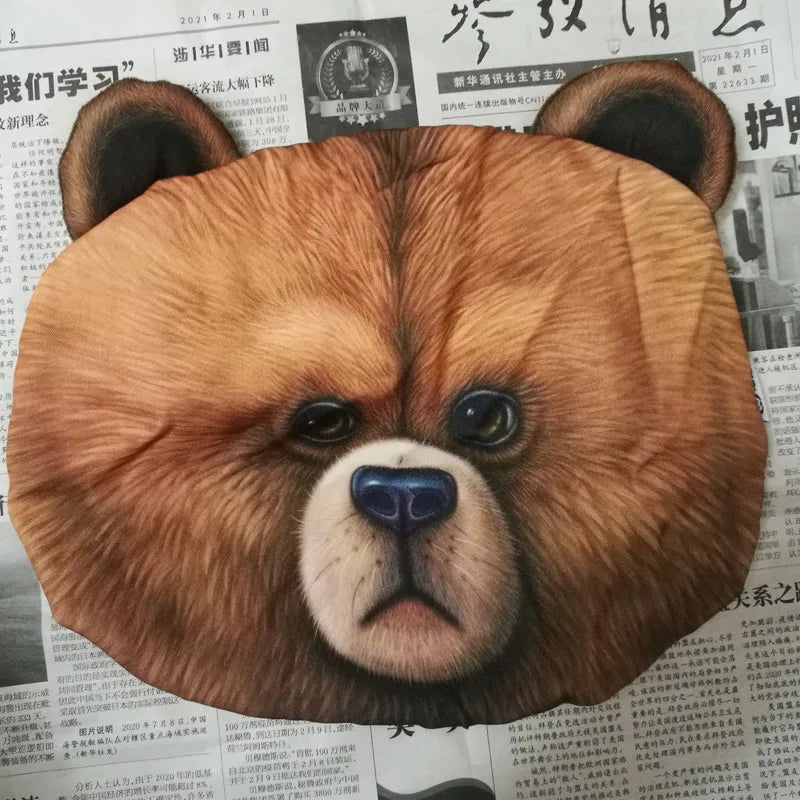Creative 3D Printed Cat Dog Pets Face Car Headrest Car Neck Support Supplies Neck Safety Cushion Case Without Filling