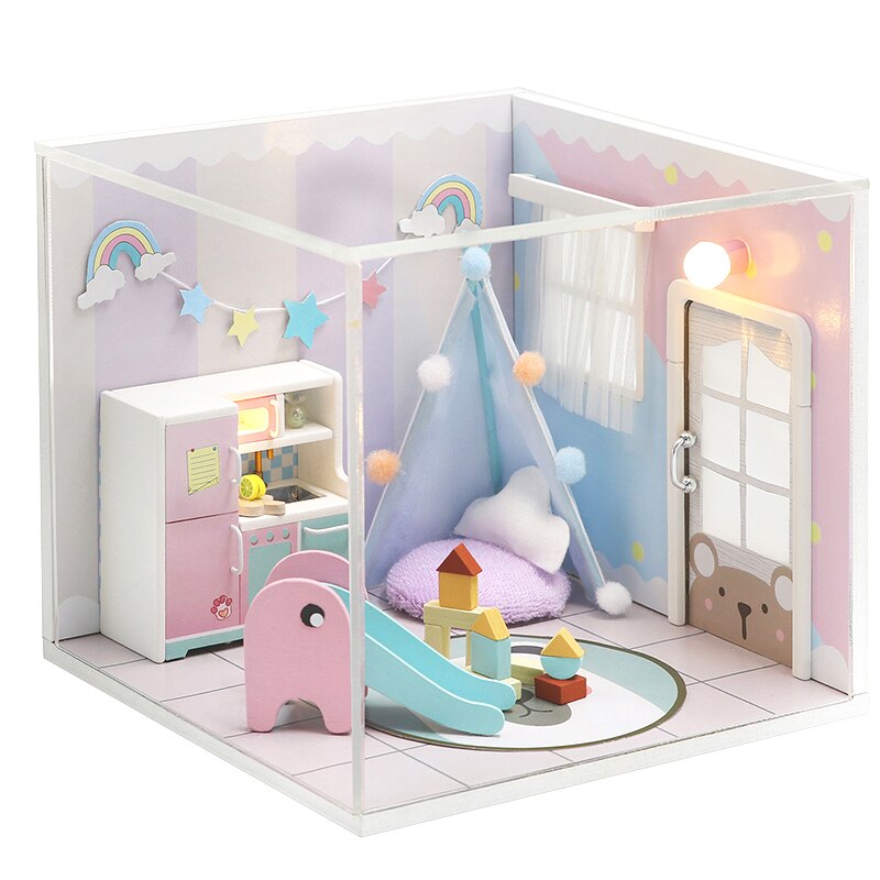 CUTEBEE Doll House Miniature DIY Dollhouse With Furnitures Wooden House Casa Diorama Toys for Children Birthday