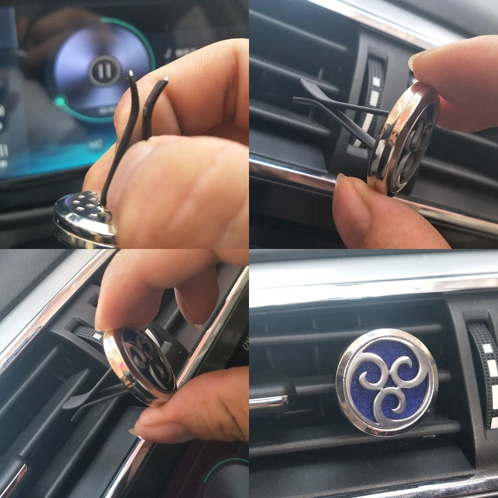 Aromatherapy Jewelry Car Perfume Diffuser Clip 30mm Flower Tree of Life Perfume Essential Oil Diffuser Locket Pendant Necklace
