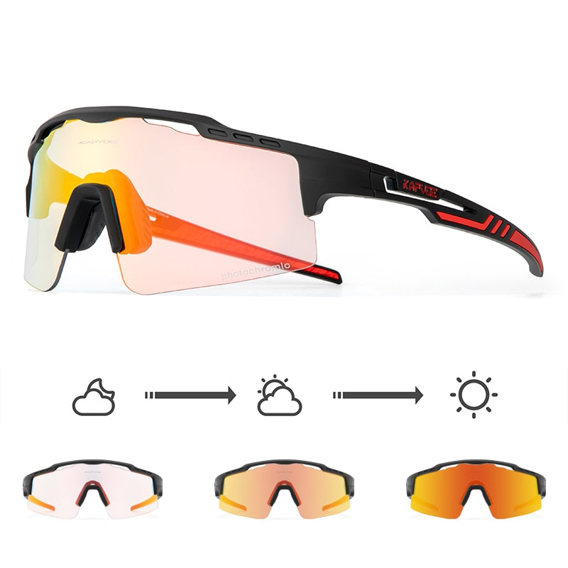 Kapvoe New Photochromic Men Women Sunglasses MTB Road Cycling Glasses Outdoor Sports Glasses UV400 Bicycle Eyewear Bike Goggles