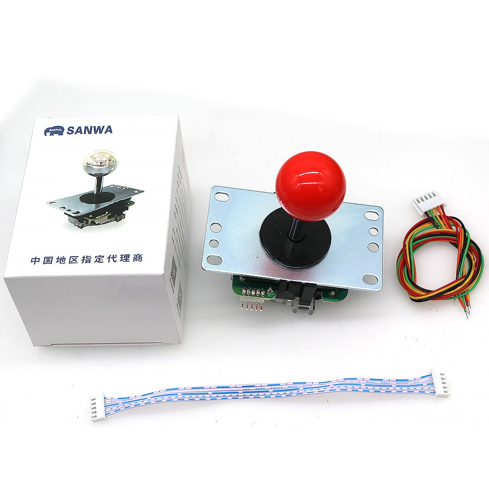 Original Japan Sanwa Joystick JLF TP 8YT Fighting Rocker With Topball 5pin Wire Jamma Arcade Vending Game PC Zero Delay Kit DIY