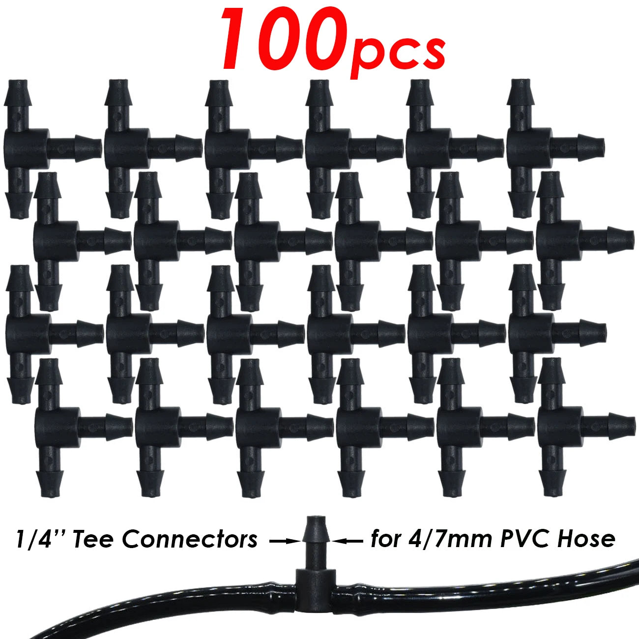 50-200pcs Durable 1/4'' C-Type Hook Fixed Stem Support Holder Stakes for 4/7mm Hose Flowerpot Drip Irrigation Fitting Greenhouse