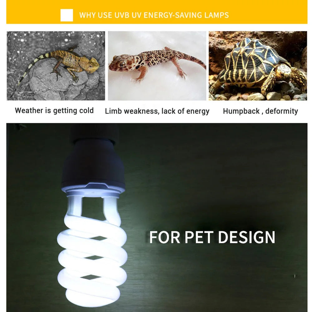 Reptile UVB 5.0 10.0 Lamp Bulb for Turtle Lizard Snake Lguanas Heat Calcium Lamp Bulb Energy Saving Light Reptile Succulent E27