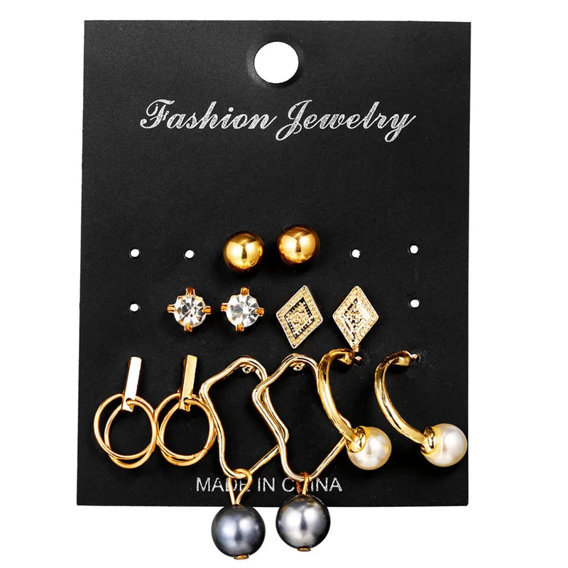 17KM 30 Boho Tassel Earrings Bohemian Long Earrings Set for Women Brincos Geometric Fabric Drop Earring Female Fashion Jewelry