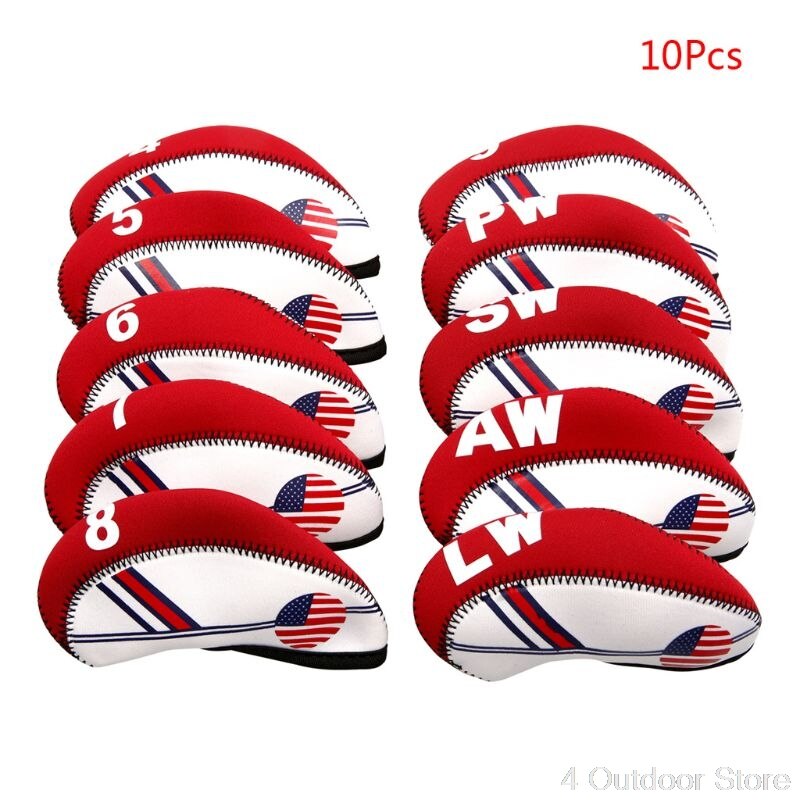 9/10/12Pcs Portable PU Golf Club Iron Head Covers Protector Golfs Head Cover Set D11 19 Dropship