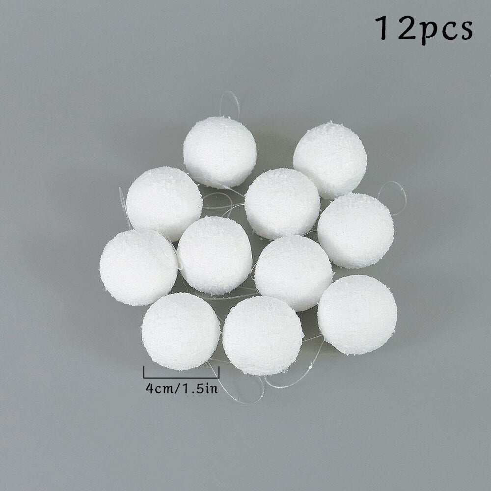 10/8/6cm Shatterproof White Foam Christmas Balls for Xmas Tree Decor Christmas Ornament Christmas Tree Decorations