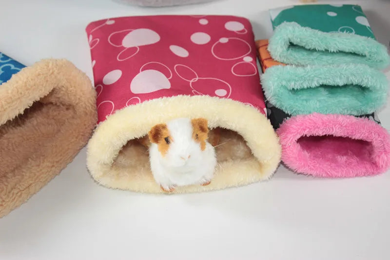 Warm Plush Hamster Bed House Soft Guinea Pig Bed Rat Nest Small Animals Mouse Sleeping Bag Cavie House Accessories Hamster Cage