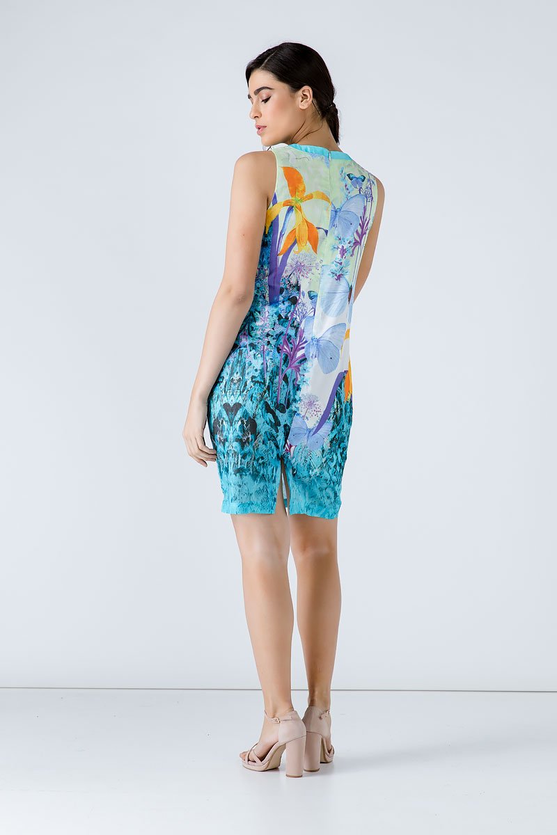 Butterfly Print Sleeveless Dress