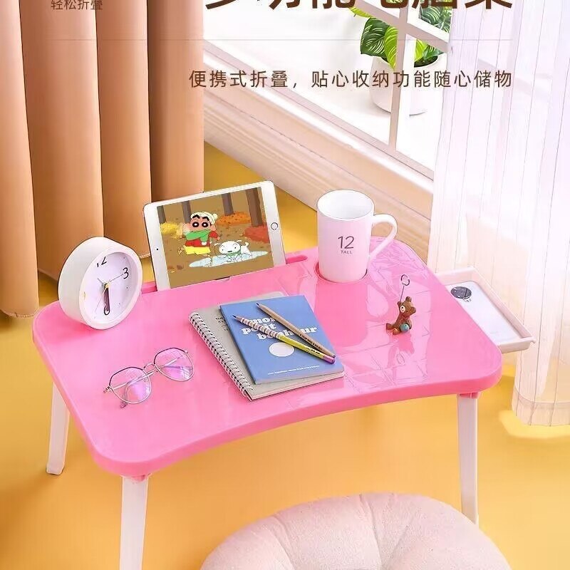 Folding Laptop Table Notebook Desk Breakfast Serving Bed Trays Adjustable Foldable With Flip Top and Legs Computer Desk Stand