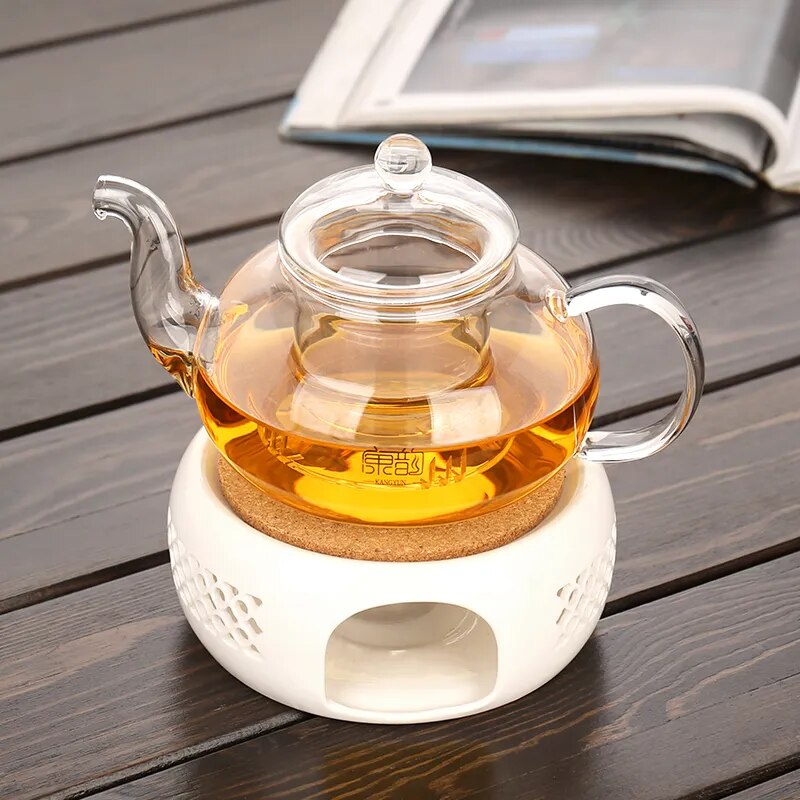 Glass Teapot Heat-Resistant Borosilicate Boiling Thickened Bamboo Handle Hou