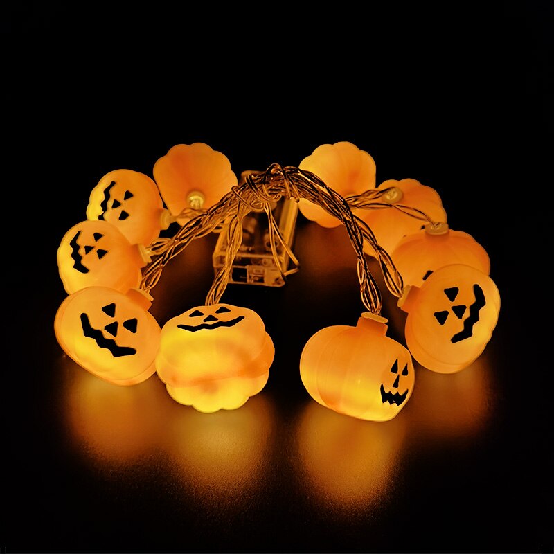 1.5M 10LED Halloween Horror Pumpkin Skull Led String Light Bat Ghost Outdoor Lamp Garland for Halloween Party Home Hanging Decor