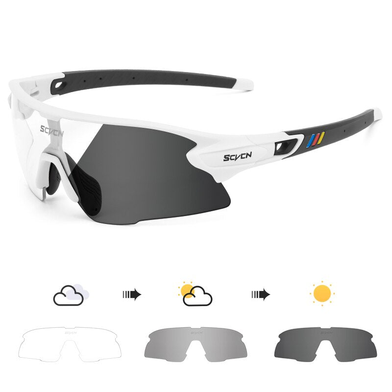 SCVCN Photochromic Bicycle Glasses Men’s Women Sports Runing Cycling Sunglasses UV400 Fishing Eyewear Mtb Bike Bicycle Goggles