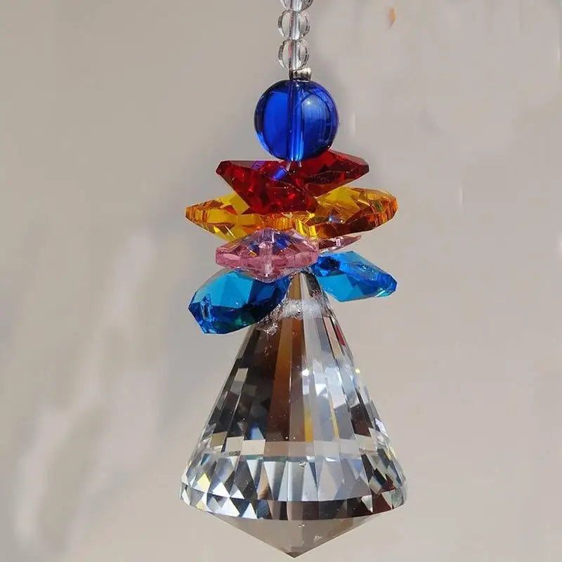 1PCS 30mm 40mm Hanging Chakra Crystal Handmade Angel Crystal Ball Suncatcher Pendant Window Ornament