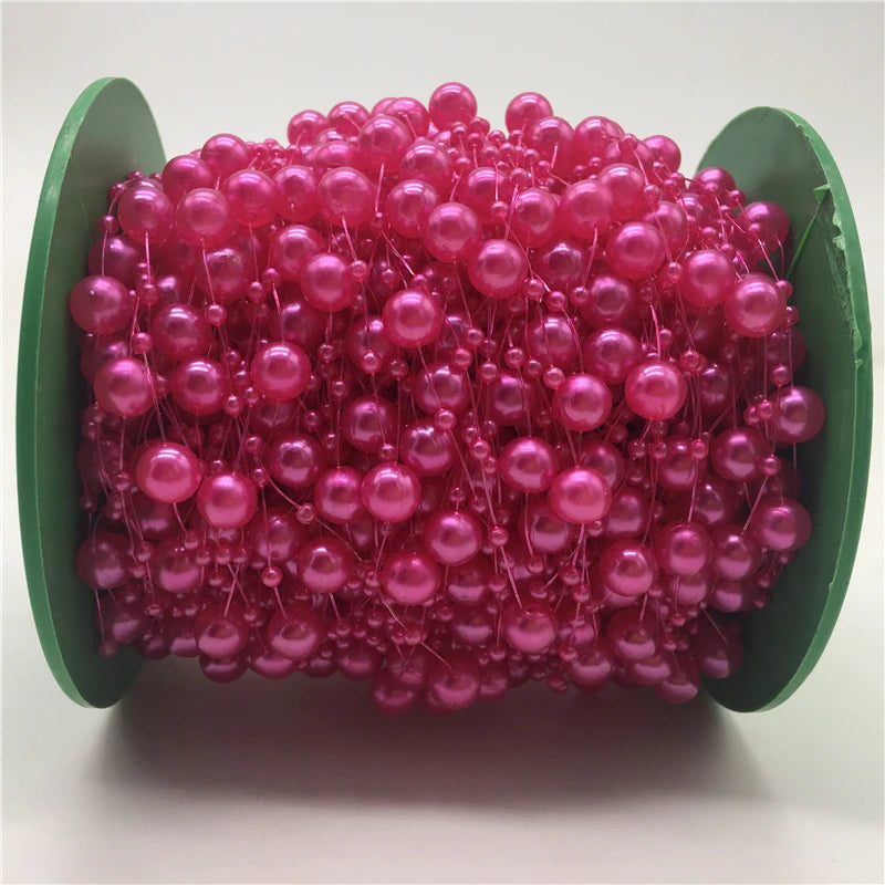 5yards Fishing Line Artificial Pearls Beads Chain Garland Flowers Wedding Christmas Decoration Brides Headgear 3mm 8mm Beads
