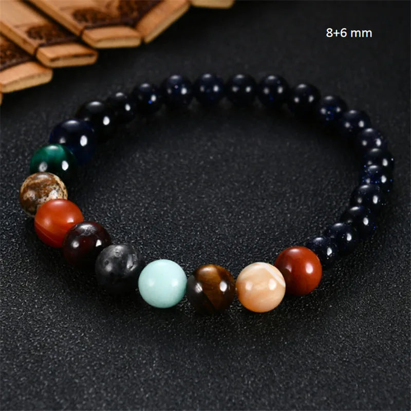 2023 Eight Planets Bead Bracelet Men Natural Stone Universe Yoga Solar Chakra Bracelet for Women Men Jewelry
