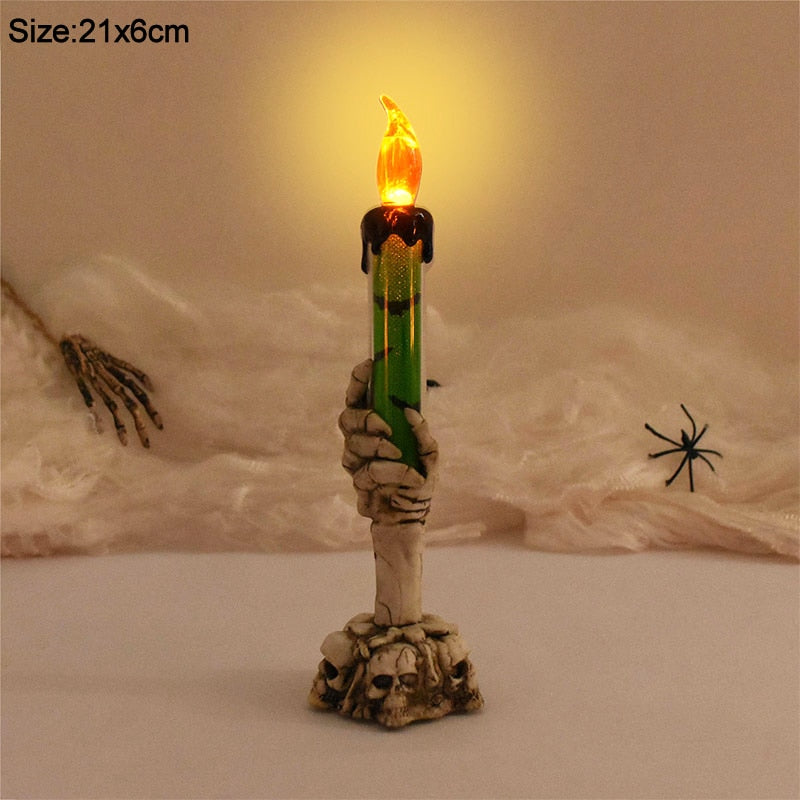 Halloween Led Candle Light Skeleton Ghost Hand Light Horror Props Halloween Party Decoration Supplies Kids Toy