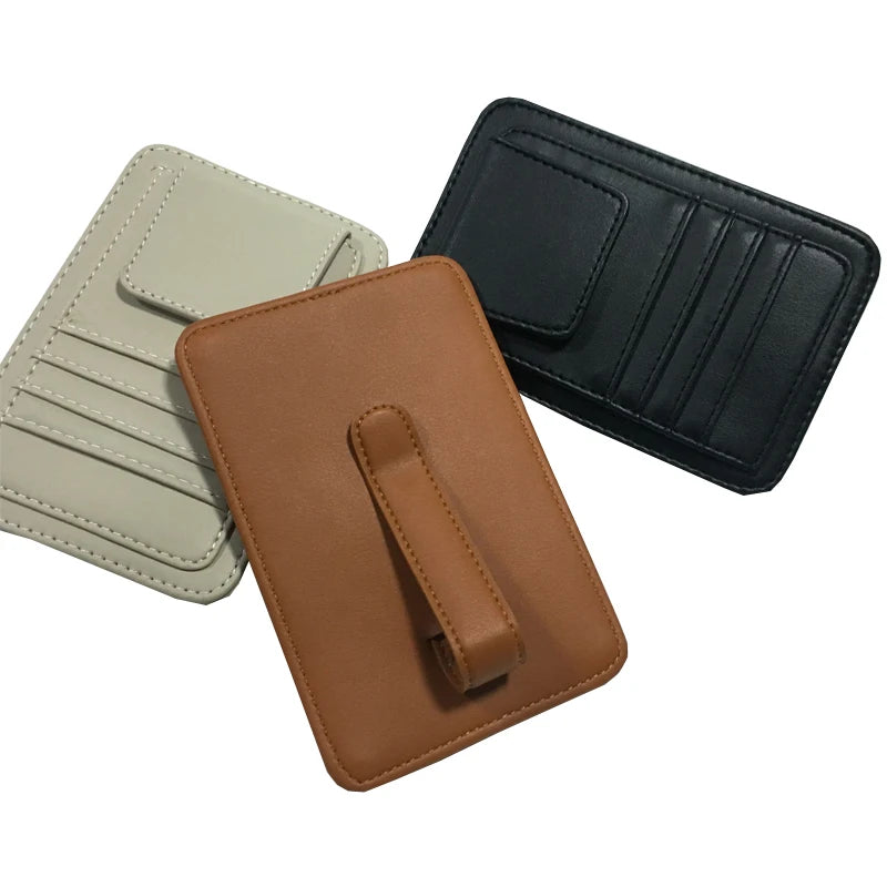 Car Vehicle Sun Visor Sunglasses Eyeglasses Glasses Holder Clip Credit Card Package ID Storage Bag With 3 Color