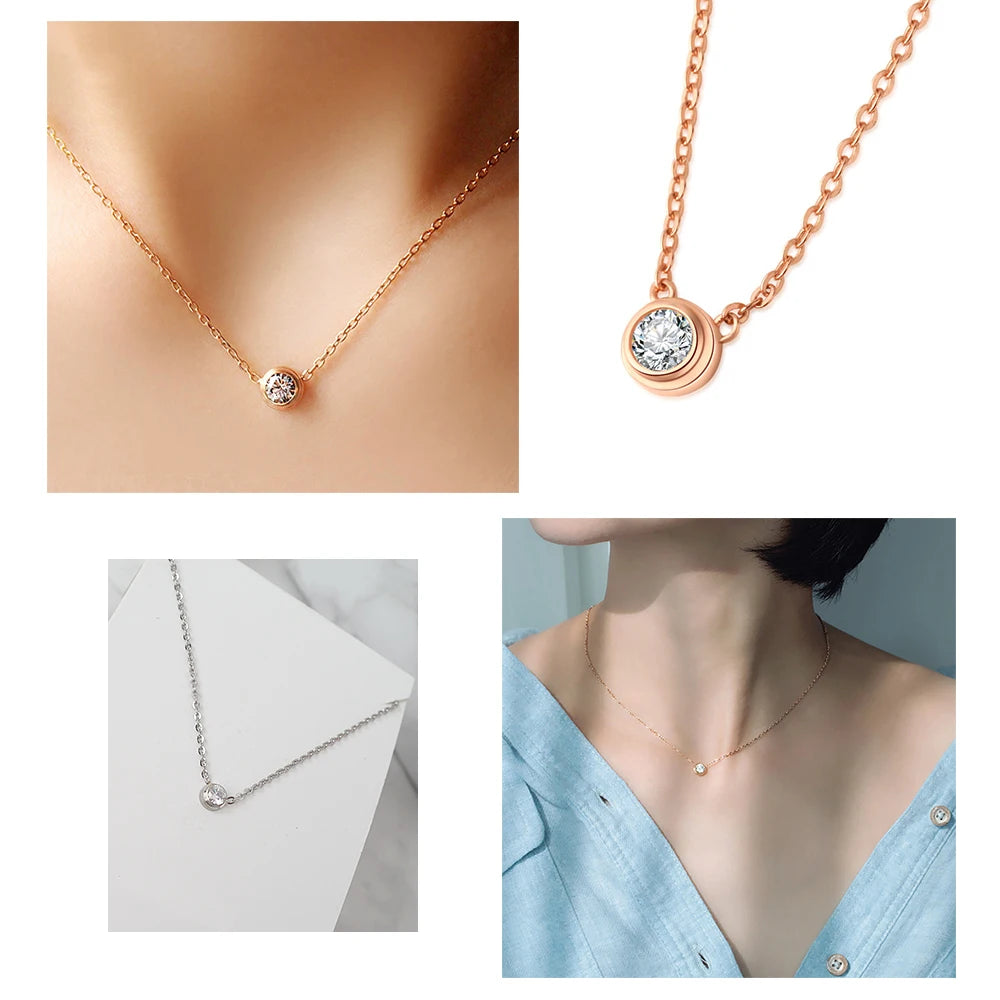 ZHOUYANG Pendant Necklaces Jewelry for Women Rose Gold Color Chain Jewellery Heart Necklace Cubic Zirconia N388