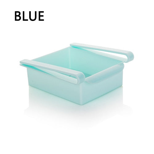 ABS Slide Storage Rack Organizer Adjustable Refrigerator Shelf Holder Drawer Organiser Space Saver Fruit Snack Kitchen Rack Shel