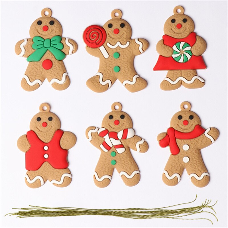 Gingerbread Man Ornaments for Christmas Tree Decorations Tall Gingerman Hanging Charms Christmas Tree Ornament Holiday Decor