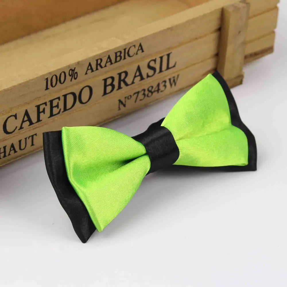 Classic Kid Suit Neckwear Baby Boy's Girls Fashion Solid Color Adjustable BowtiE Chlidren Two Tone Pet Dog Cat Bow Tie