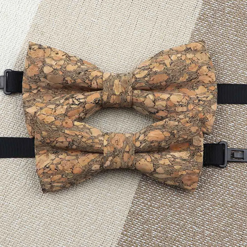 Fashion New Cork Wood Kids Bow Ties Novelty Handmade Fancy Bowtie Adjustable Butterfly Party School Children Accessories