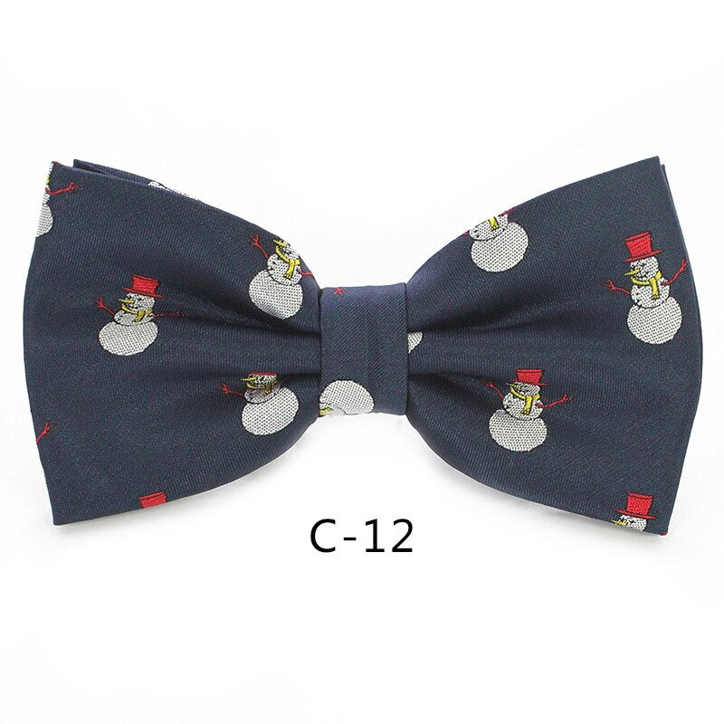 JEMYGINS Christmas Bow Ties for Mens Shirt Snowflake Christmas Tree Pattern Men Silk Bow Tie Christmas