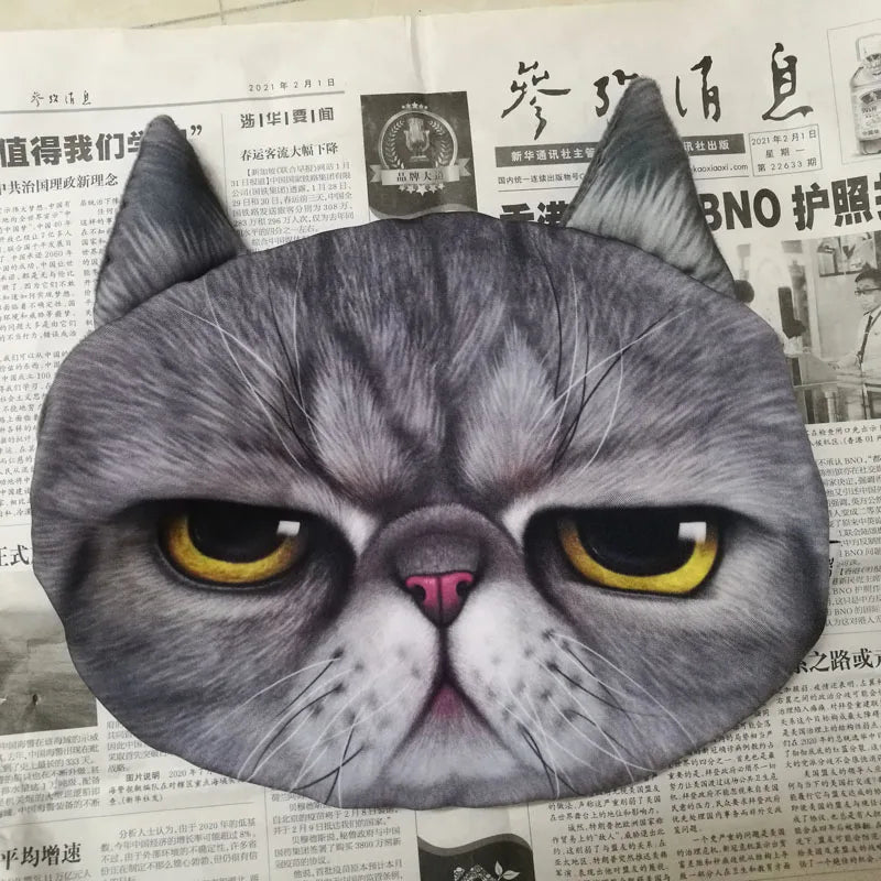 Newest 2024 3D Printed Dog Cat Face Car Headrest Neck Rest Auto Neck Safety Cushion Car Neck Support Headrest Without Filler