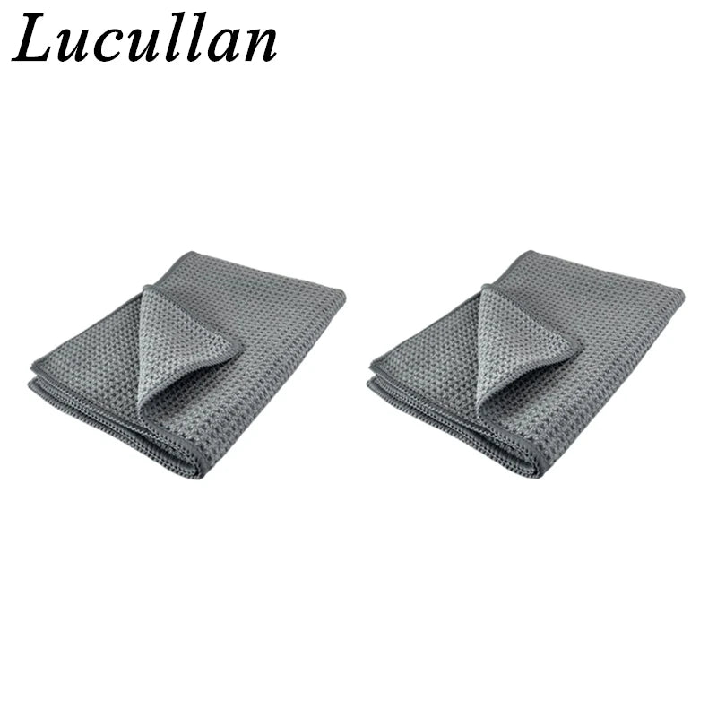 Lucullan Magic Power Super Absorbancy Waffle Weave Cloth 30X40CM 380GSM Microfiber Towels for Glass Paint and Interior