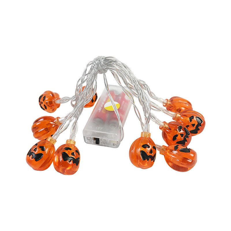 1.5M 10LED Halloween Horror Pumpkin Skull Led String Light Bat Ghost Outdoor Lamp Garland for Halloween Party Home Hanging Decor