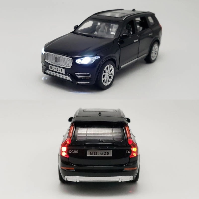 1:32 XC90 Diecast Cars Model Toy Openable Doors Pull Back Music Light Car Toys for Kids Children