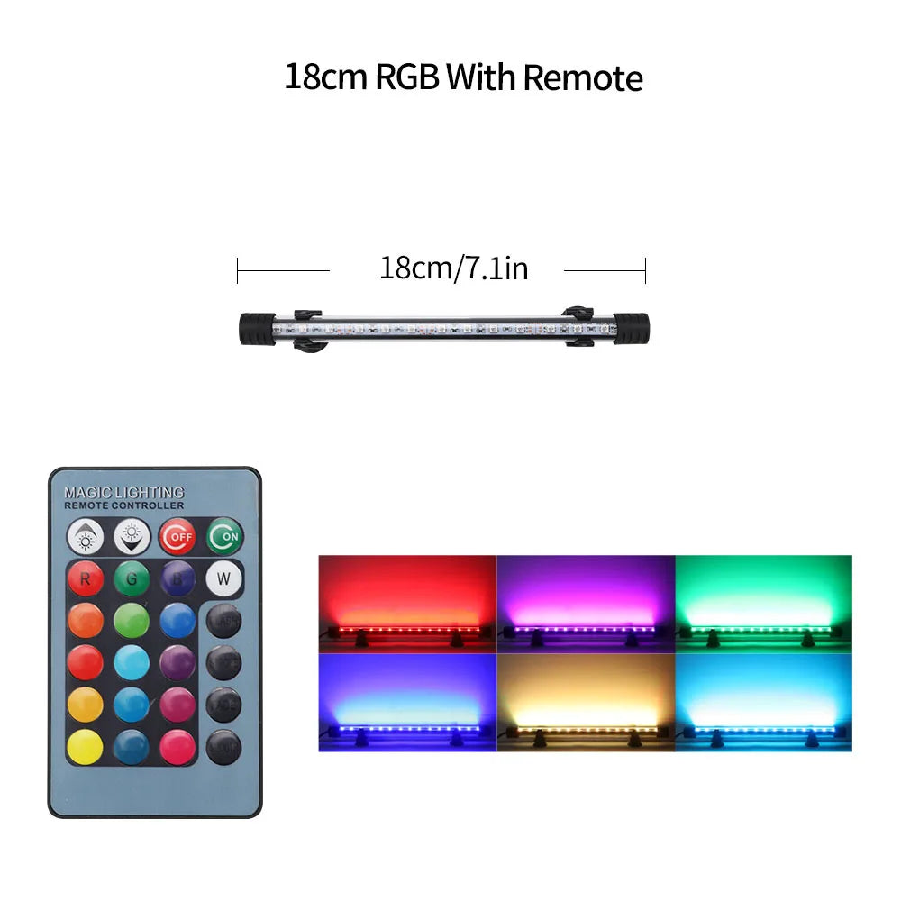 18-54cm Aquarium Light Fish Tank Submersible Light Lamp Waterproof Underwater LED Lights Aquarium Lighting