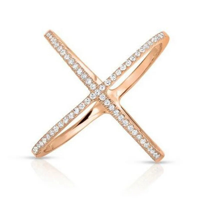 Choucong Lovers Cross Promise Ring 925 Sterling Silver Pave AAAAA Zircon Cz Engagement Wedding Band Rings for Women Jewelry