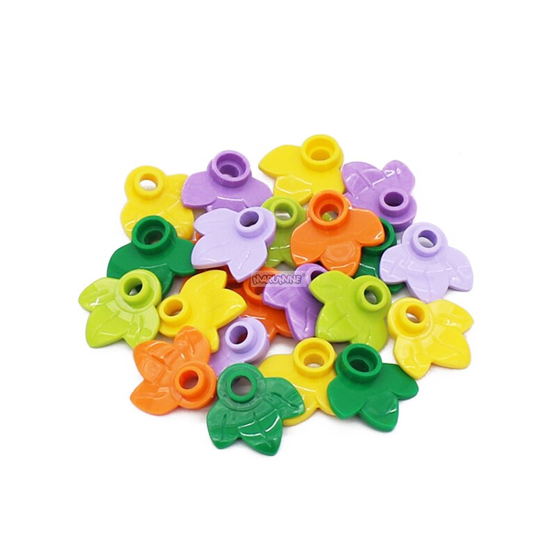 MARUMINE 100PCS Pumpkin Leaf Idea Stalk Grass Flower 32607 Part Classic Bricks Pieces Construction MOC Blocks Educational Toys