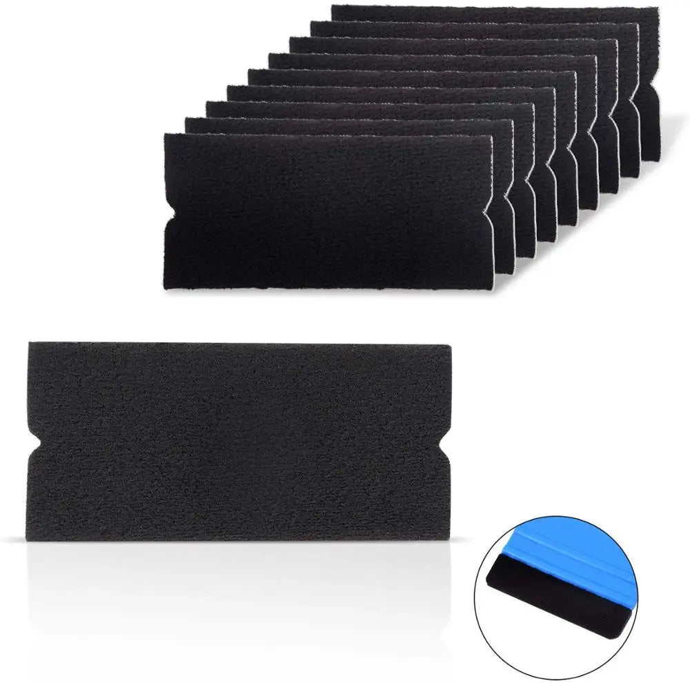 EHDIS Carbon Vinyl Film Car Wrap Felt Fabric for 4" 10cm Squeegee Auto Window Tint Wrapping Scrapers No Scratch Felt Edge Cloth