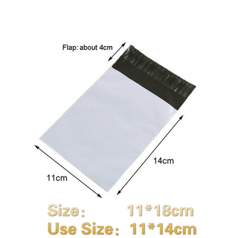100Pcs/Lot Samll Size Courier Bags White Self-Seal Adhesive Storage Bags Plastic Poly Envelope Mailer Postal Mailing Bags